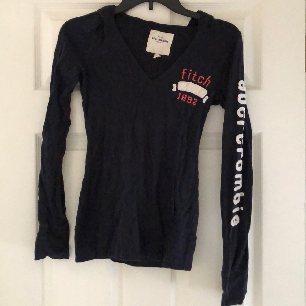 Navy Abercrombie & Fitch hooded long sleeve